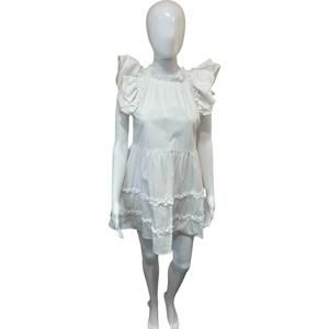 NEW SINCERELY OURS women's ruffled dress in white